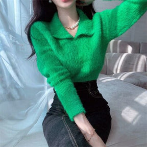 cashmere  Vintage Top Thick  Sweater Pullover Long Sleeve Top  Fashion