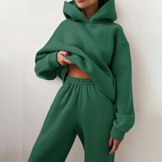 New Fashion Leisure Sports Sweater Two piece Set Women