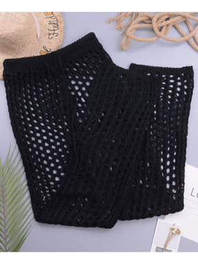 Fitshinling Handmade Crochet Beach Pants Women Swimwear 2023 Summer Bohemian Sexy Hot Hollow Out Holiday High Waist Pantalones