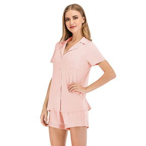 Ladies Short Sleeve Warm Lounge Wear Women Cotton Sleepwear Viscose Pajamas