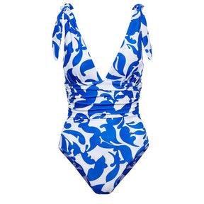 Female Retro One Piece Swimsuit with Skirt Holiday Beach Wear Designer Bathing Suit Summer Surf Wear