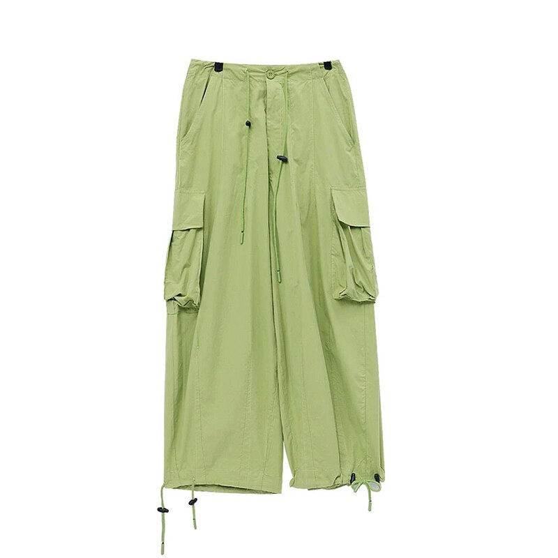 Green Baggy Pants Streetwear High Waist Trousers Vintage Casual Loose Sweatpants