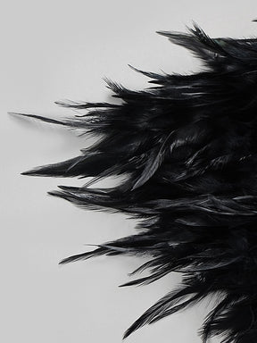 Party Dress Women New Trendy Sexy Strapless Feather Design Black Dress