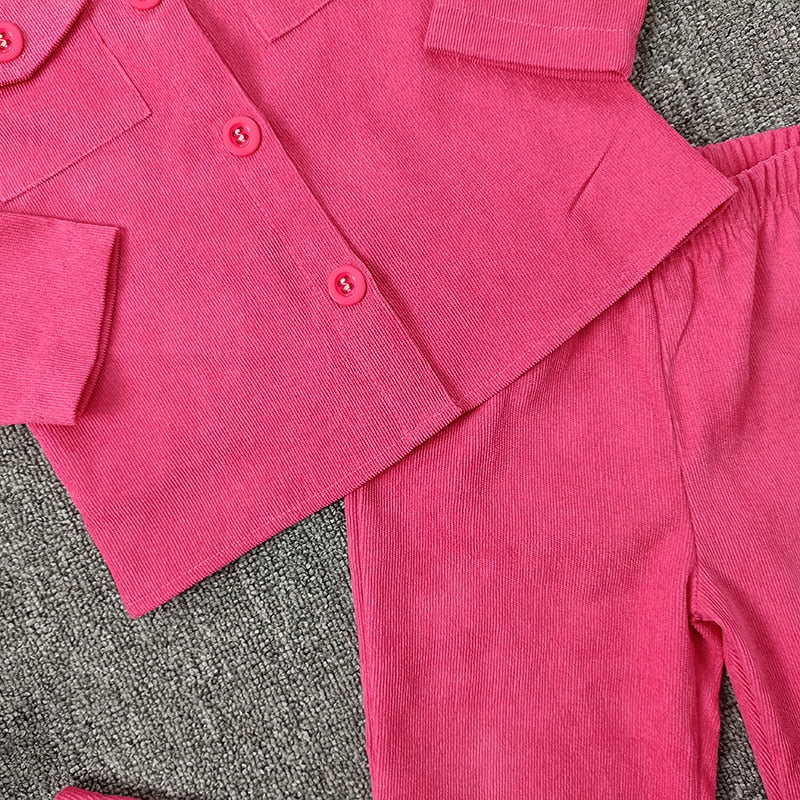 Kids Girls Clothes Sets Pink Long Sleeve T-shirt+Pants Children& Girl Spring Clothing Outfits 2pcs/set Fashion Suits