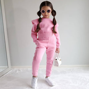 Long Sleeve Hoodies Shirt+Sport Pants Toddler Baby Girl Winter Casual Clothing Suits