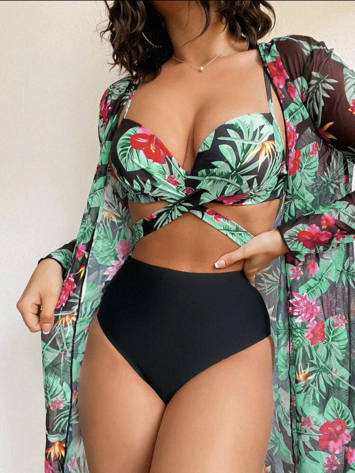 Sexy Bikinis And Cover Set Women Swimsuit Printed Swimwear High Waist Summer Strappy Bathing Suit Beach Wear Biquini Female