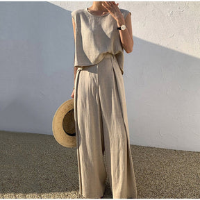 Women Cotton Linen Suits Summer