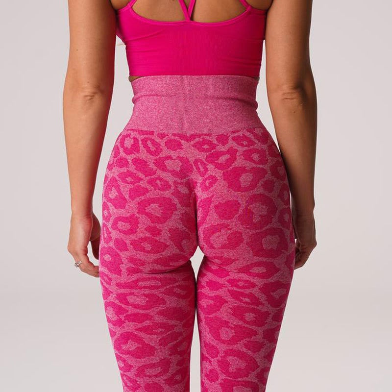 Leopard Print Snowflake Color Nine Point Pants Yoga Leggings Women Pants Gym Sports Waist Seamless Animal Pants Women Clothing