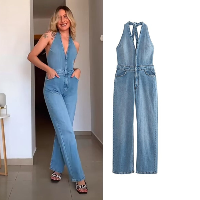 Casual Denim Jumpsuit