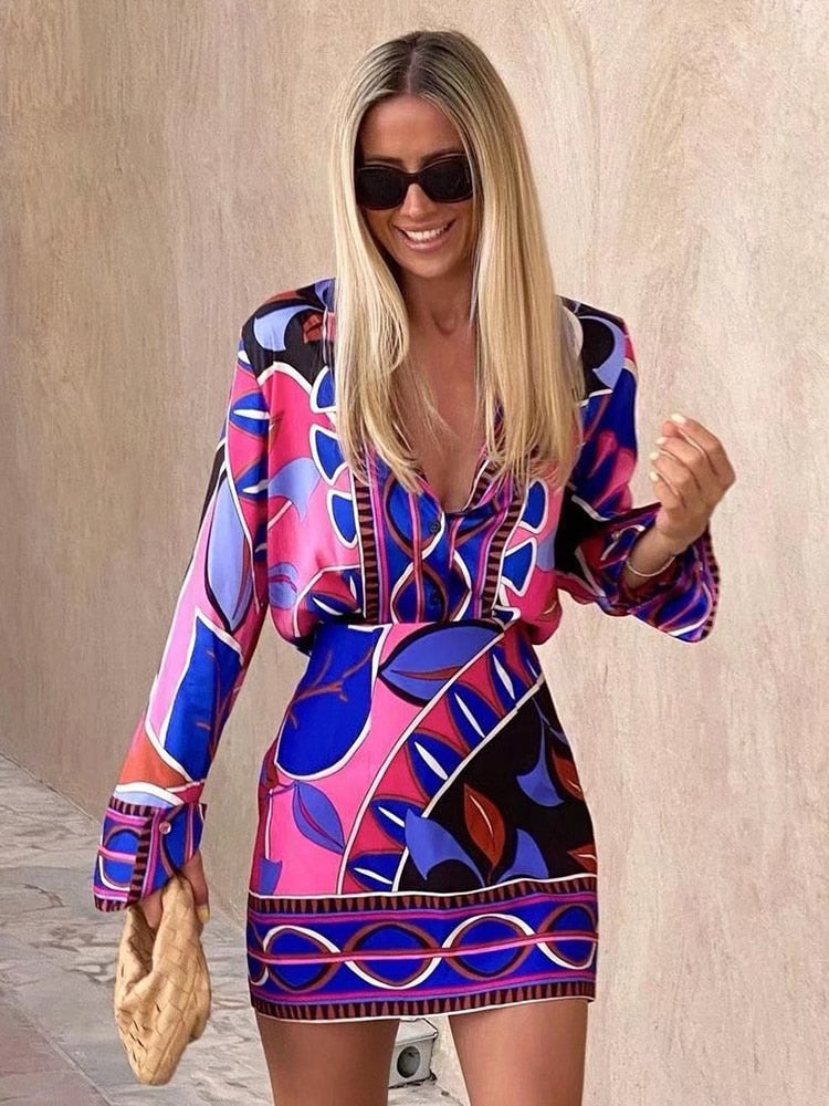 Fashion Women Suit 2 Piece Suit 2022 New Retro Printed Skirt Suits Women Elegant Chic Street Youth Party Vacation Ladies Suit