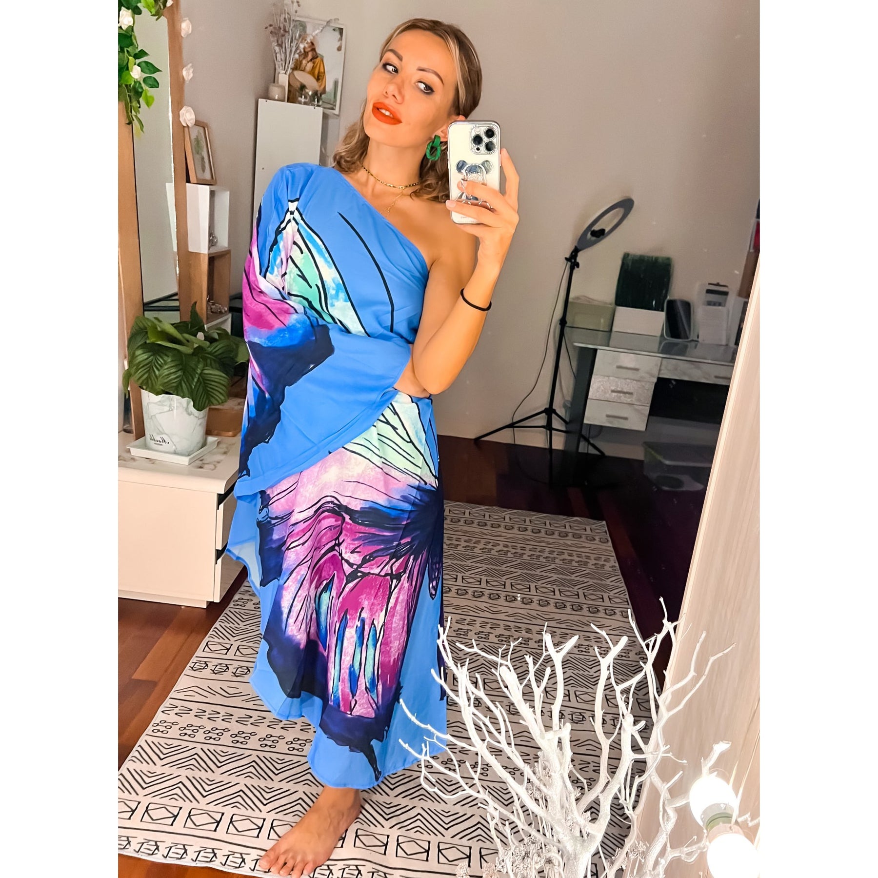 2023 New One Shoulder Caftan Asymmetrical Cover Up Dress Women Summer Flowy Jumpsuit Beach Wear Swim Suit Cover-ups