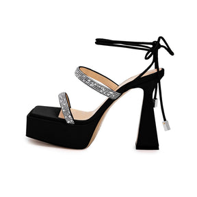 Catwalk 14cm high-heeled sandals diamond sandals rhinestone Pointy