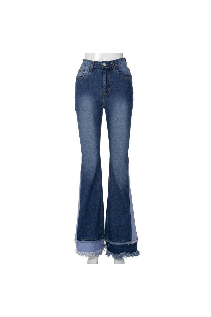 Woman Flare Jeans 2022 Autumn New High Waist Mom Flared Pants Streetwear New Casual Denim Trousers Dark Blue Bell Bottom Jeans