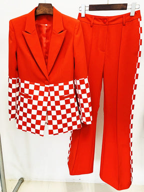 Blazer Pantsuits Two Piece Set Women Elegant Slim Business Single Buttons Flared Office Ladies Spring Autumn New Pants Suit