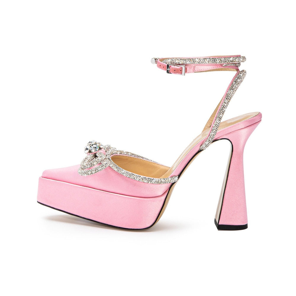 Catwalk 14cm high-heeled sandals diamond sandals rhinestone Pointy