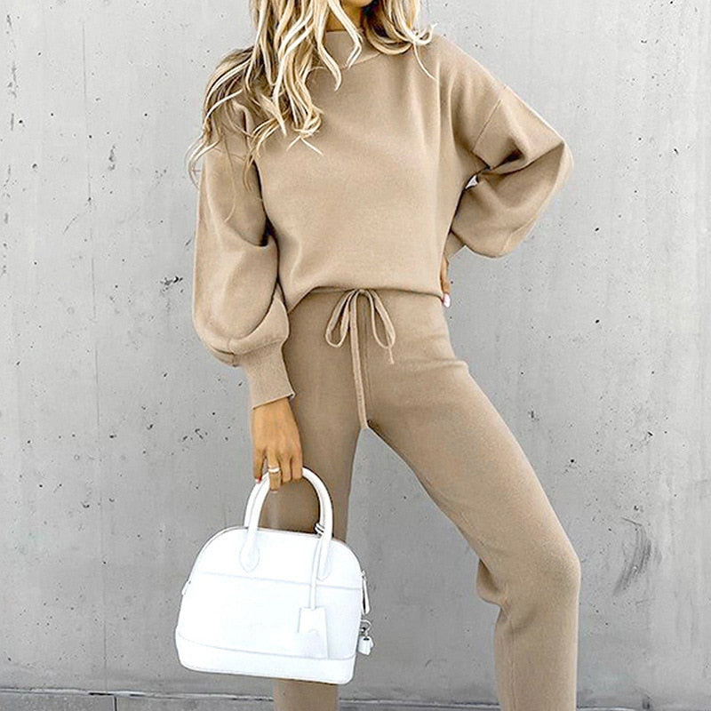 Fashion Spring Sporty Two Piece Set Tracksuit Women Casual Jogging Femme Solid Athleisure Outfits Pocket Trousers Pant Suits