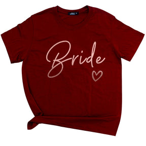 Team Bride Love Heart T Shirt Novetly  Aesthetic Bridesmaid Bride Squad T-shirt Women Ulzzang Wedding Party Tops