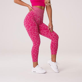 Leopard Print Snowflake Color Nine Point Pants Yoga Leggings Women Pants Gym Sports Waist Seamless Animal Pants Women Clothing