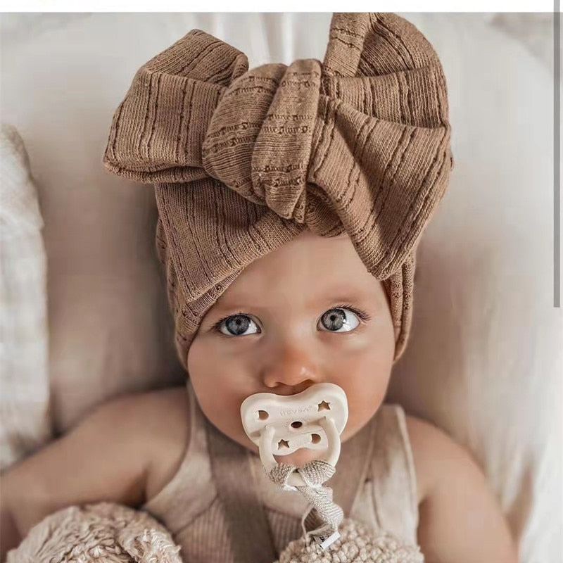 Baby Girl Headbands Baby Girl Newborn Bows Infant Hair Accessories Elastic Turban Baby Girl Hair Ties Plain Color