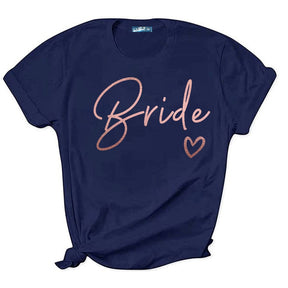 Team Bride Love Heart T Shirt Novetly  Aesthetic Bridesmaid Bride Squad T-shirt Women Ulzzang Wedding Party Tops