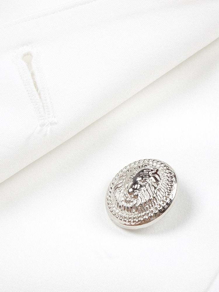 White Blazer Mini Dress Women Office Lady Work Wear Autumn Winter Ins Fashion Trendy